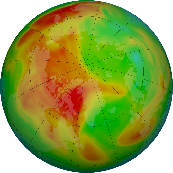 Arctic ozone map for 02 April 2007